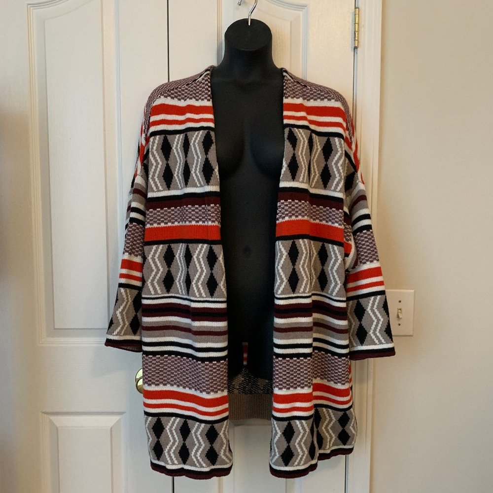 Geo Patterned Cocoon Cardigan - Picture 6 of 11